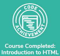 HTML Course Completed