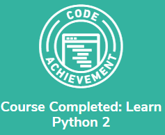 Python Course Completed