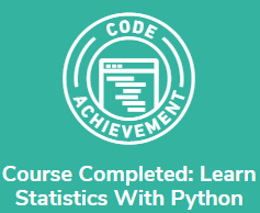 Statistics with Python Course Completed